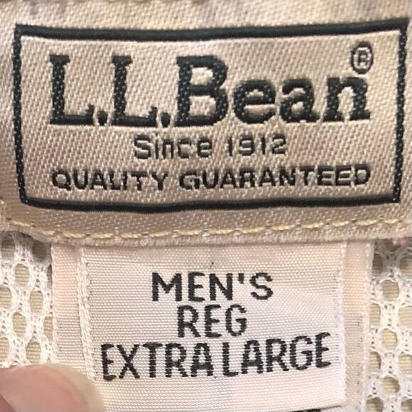L.L. Bean Long Sleeve Fishing Shirt in Cream Men’s XL - Picture 6 of 8